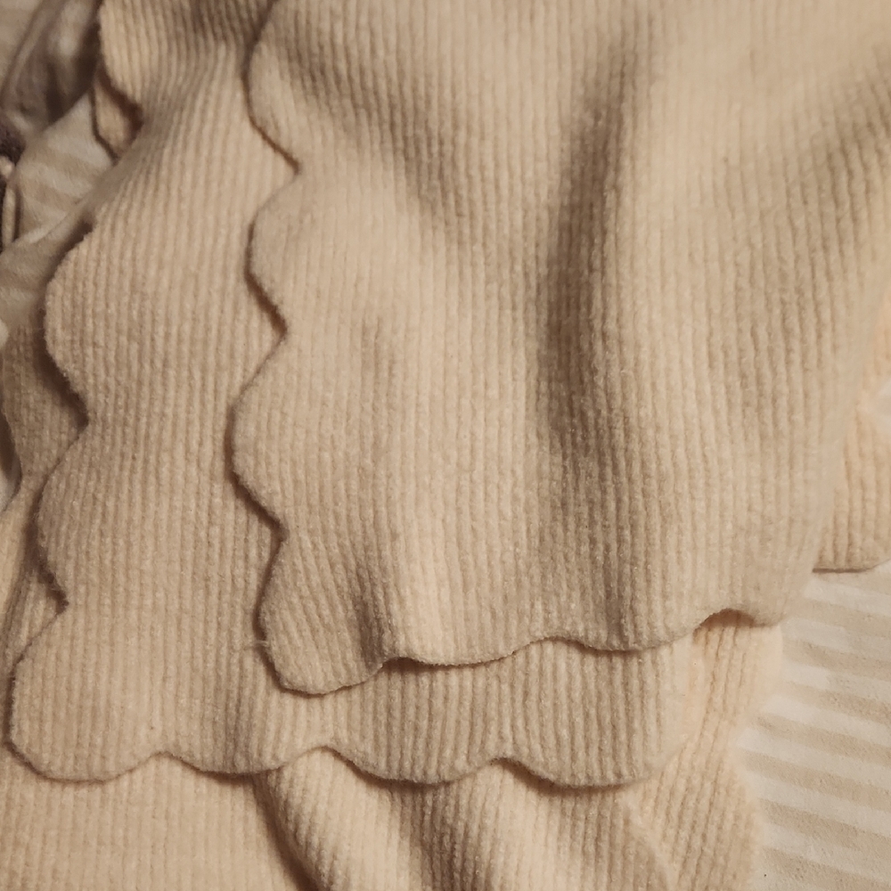 Maeve Cream Textured Knit Scarf